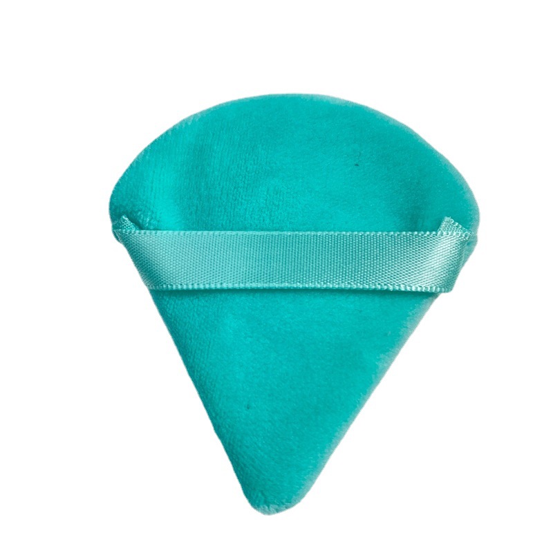 Spot triangular powder puff fan-shaped short velvet dry powder puff Crystal velvet triangular powder puff honey powder powder powder puff wholesale
