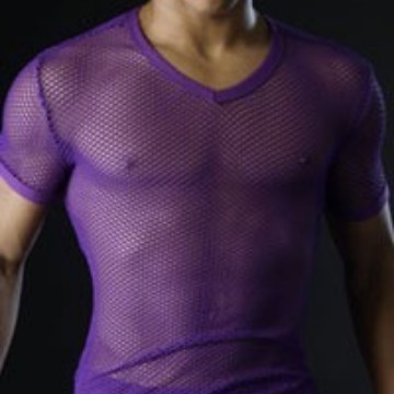 Zhongshan Wholesale Men's Transparent Mesh Short-Sleeved Fashionable Men's Performance Underwear Popular Foreign Trade Style Breathable