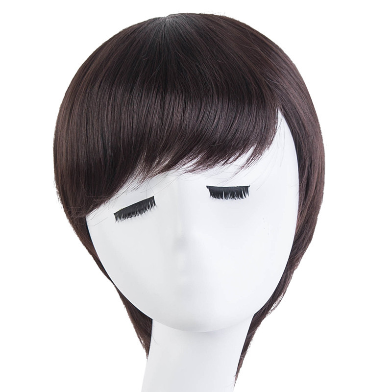 Manufacturer Customized Men's Short Hair Wig Black Dark Brown Light Brown Flaxen Wig Hair Cover Cross-Border Wig Wholesale