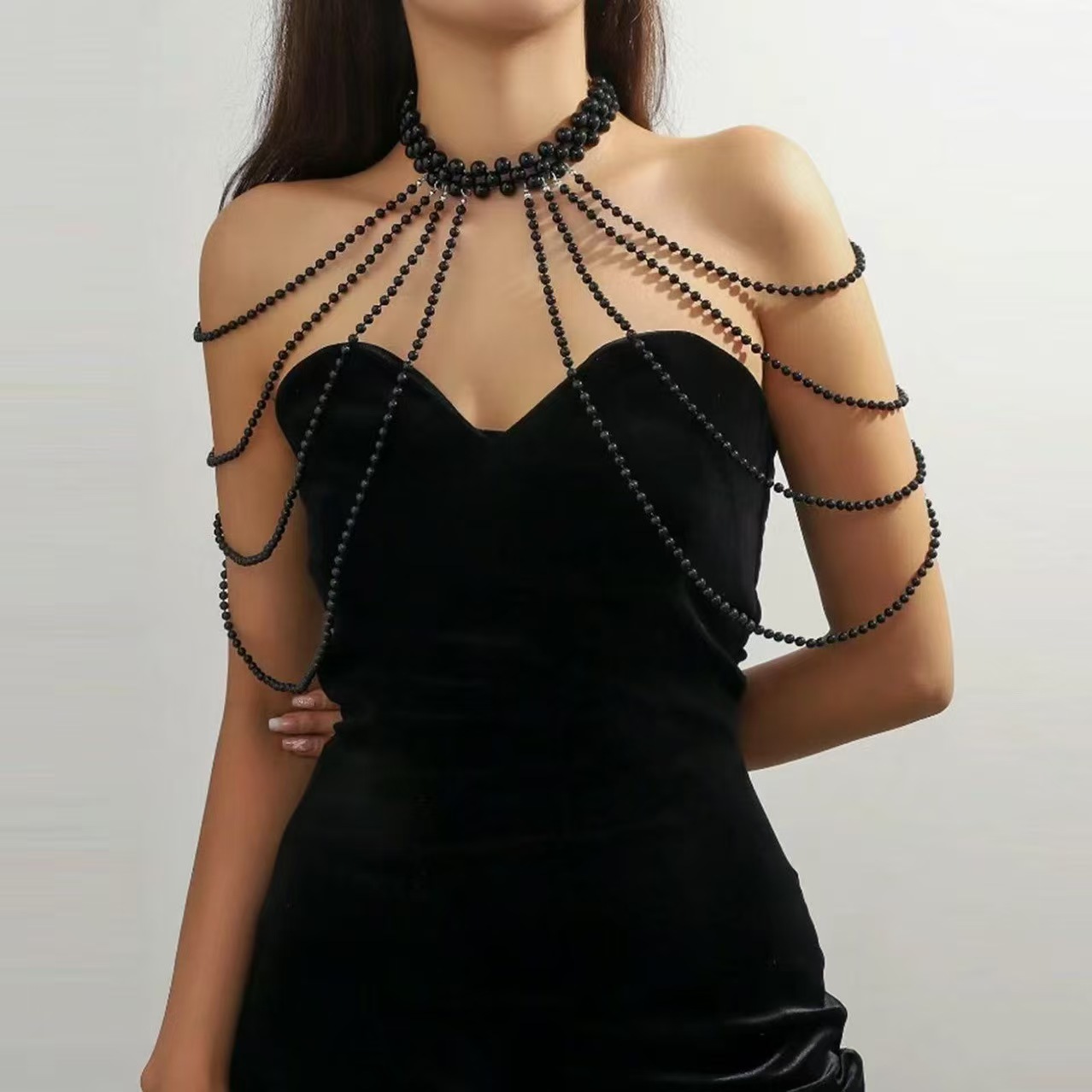 European and American Cross-Border Sexy Hot Girl Body Chain Waist Chain Women's Dress Matching Halter Neck Chain 2025 Spring