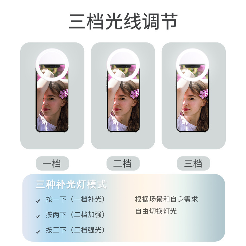 Mobile Phone Fill Light Round Universal Flash Selfie Live Broadcast Fill Light USB Charging Mobile Phone Beauty Fill Light