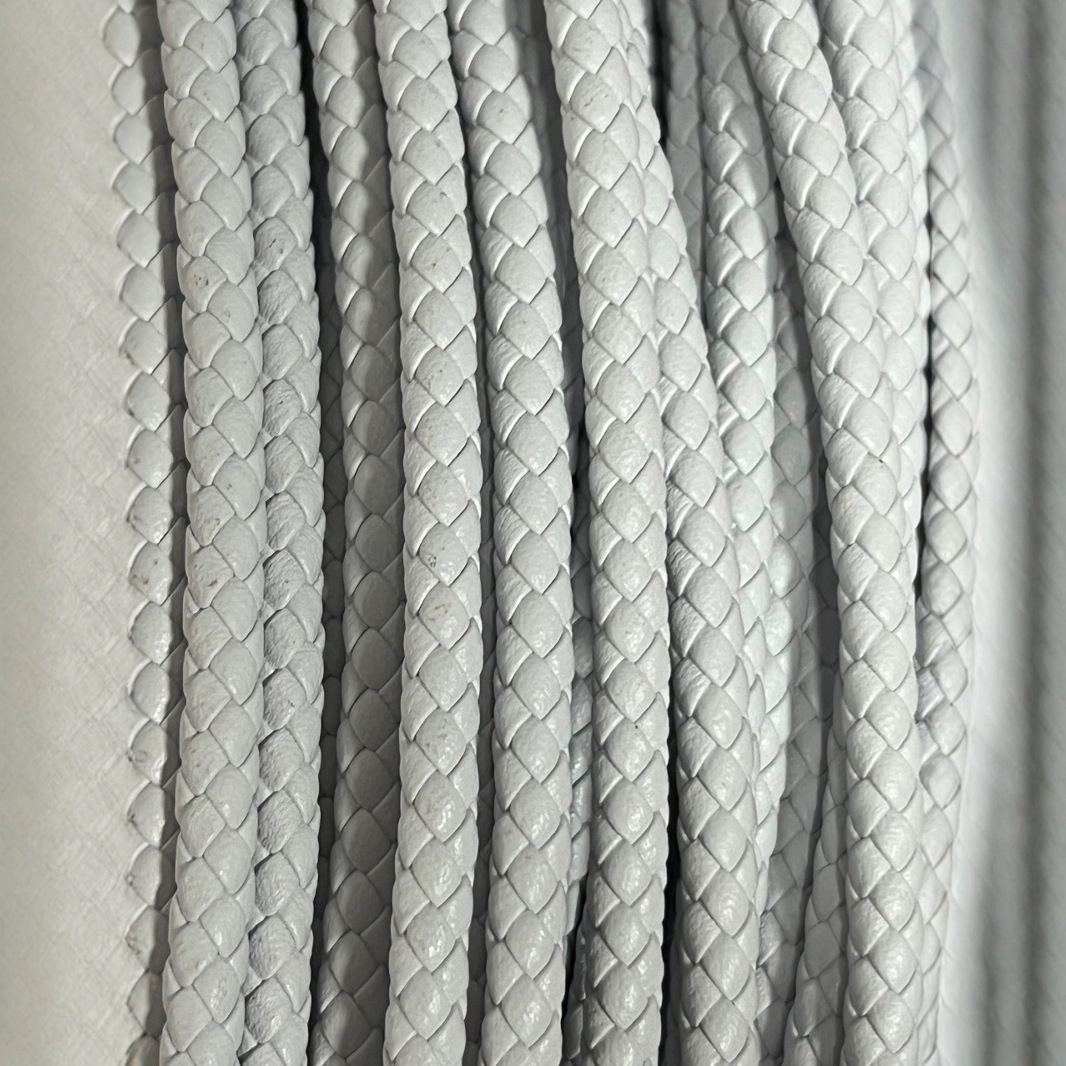 Manufacturer Wholesale Pu Leather Rope Round Six-Strand 6mm Leather Braided Rope Spot Black Brown Bracelet Jewelry Accessories