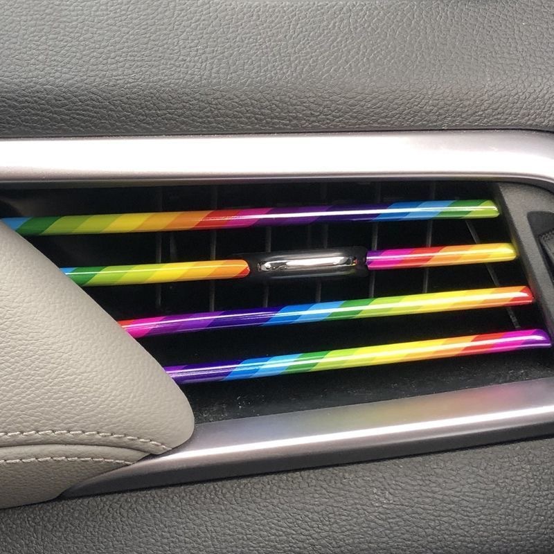 Car Air Outlet Decorative Strip Middle Mesh Clip Strip U-shaped Electroplated Bright Strip Air Conditioning Chrome Plated Color Interior Modification Supplies