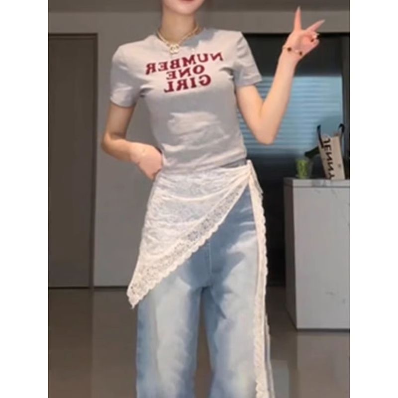 2026 New Korean-Style Design Exquisite Jacquard Lace Ruffle Tie Triangle Scarf in Apricot Color, One Size