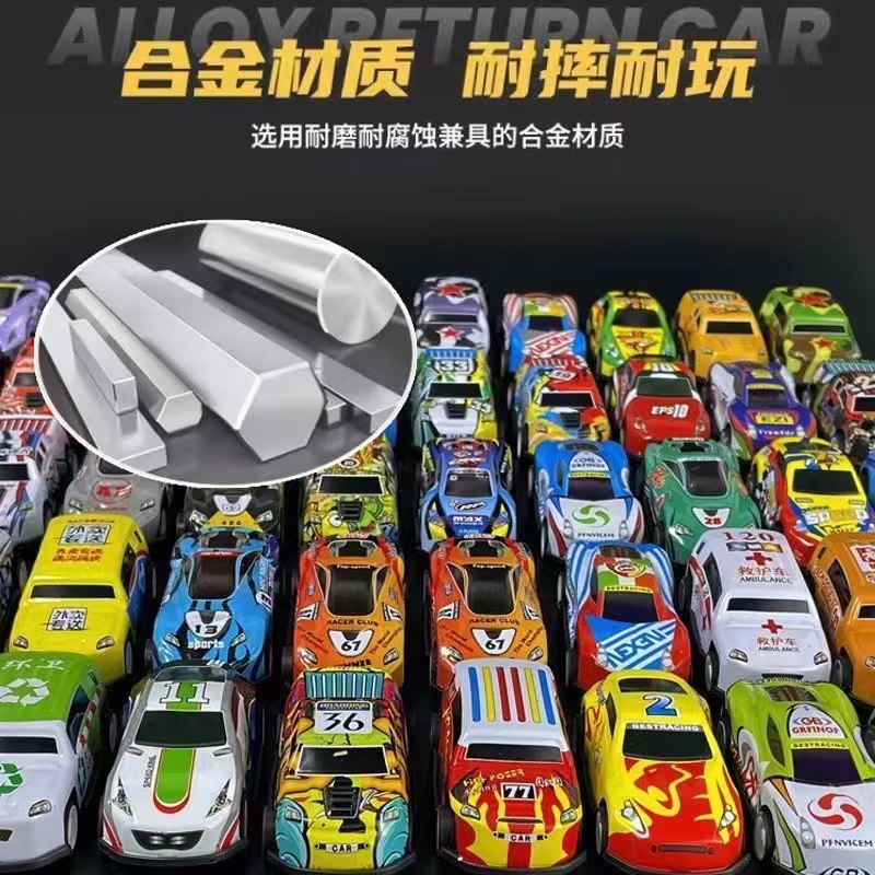 Mini Pull-Back Alloy Tin Car 6.8cm, a Popular Foreign Model Toy for Boys and Children, Educational