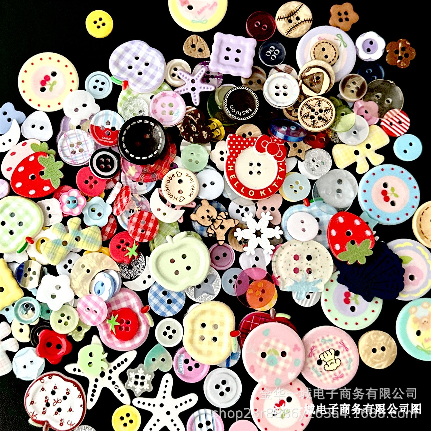 A Large Collection of 10 Multi-Style Buttons, Mixed DIY Handbook Decoration, Card Packaging, Hair Hoop Accessories, Hole Pendants