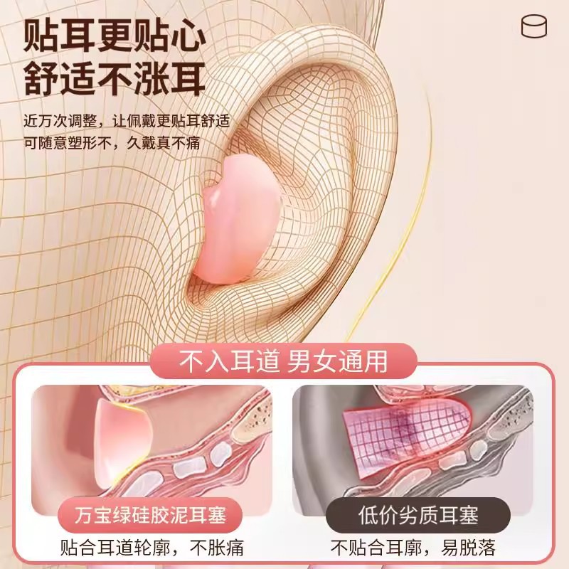 Silicone Earplugs for Sleeping, Special Anti-Noise and Soundproofing, Anti-Noise and Noise Reduction Artifact for Snoring at Night, Learning Mute and Noise Reduction Artifact