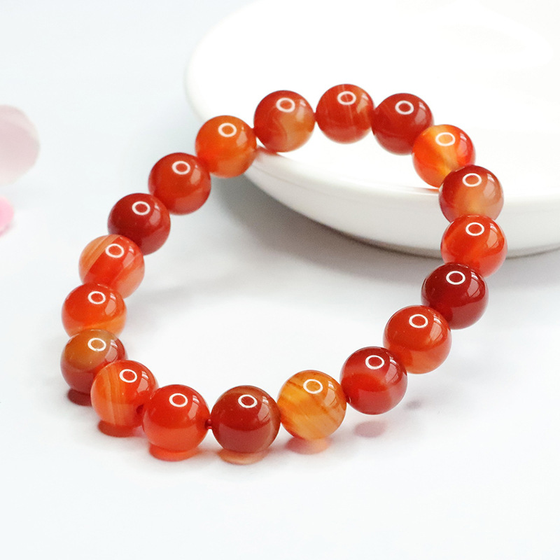 Yuyu Natural Red Agate Bracelet Silk Striped Chalcedony Bracelet Jewelry Factory Wholesale MN3121402