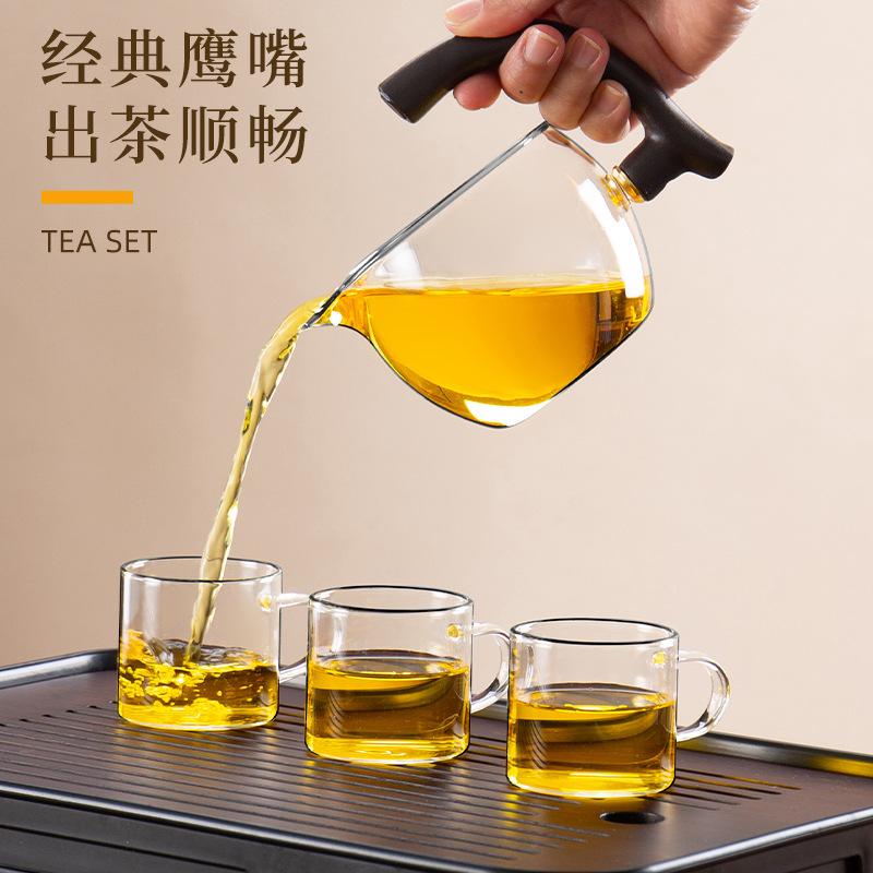 Anti-scald magnetic suction automatic tea set suit glass semi-automatic lazy tea maker teapot household tea cup tea wholesale