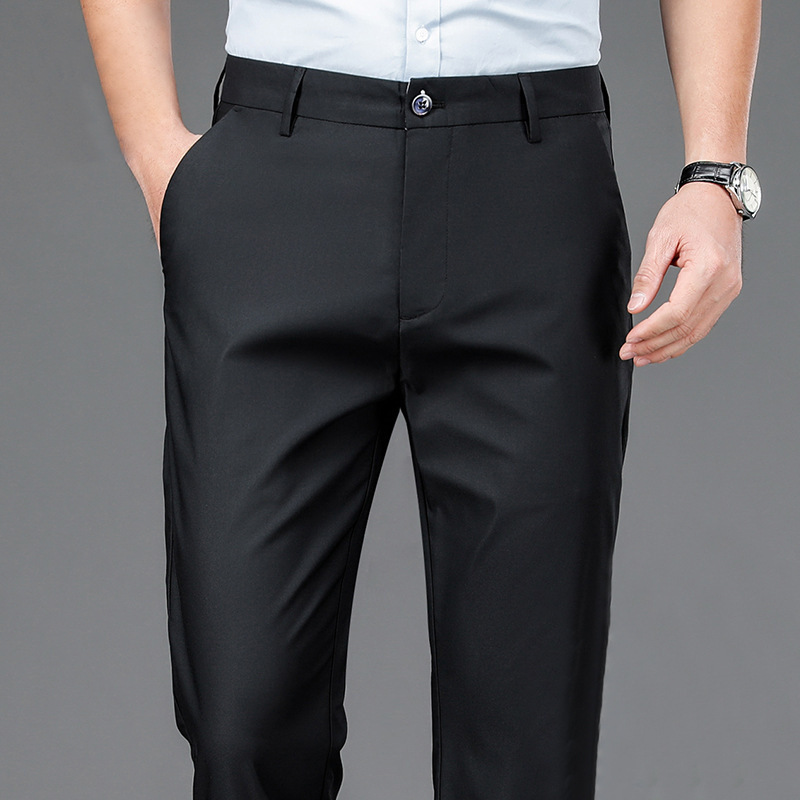 Wholesale Casual Pants Men's Dress Pants Long Pants Men's Thin Stretch Slim Pants Wrinkle-Free Business Formal Suit Pants Trendy