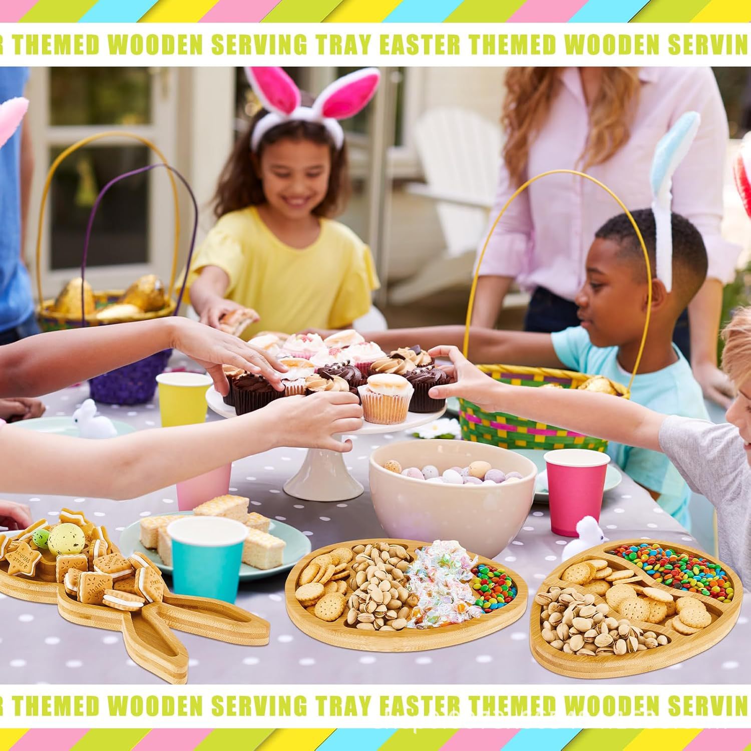 Cross-Border New Product Christmas Snack Tray Home Kitchen Dried Fruit Fruit Tray Easter Rabbit Snack Candy Tray