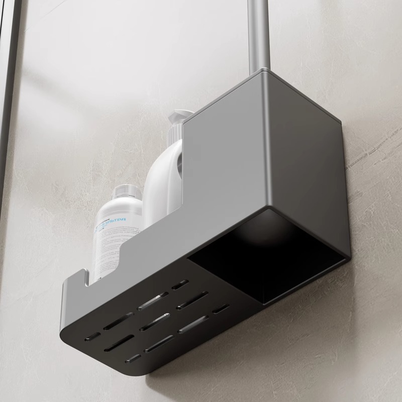 Space Aluminum Toilet Brush No Dead Angle Washing Toilet Artifact Brush Wall Hanging Non-Punch Household Toilet Cleaning Set