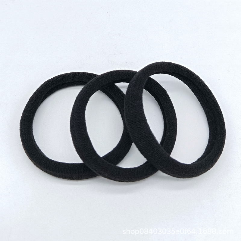 Towel Ring Hair Rope 5.5inch Large Seamless Hair Tie Adult Black Rubber Band Simple Hair Tie Factory Direct Sale