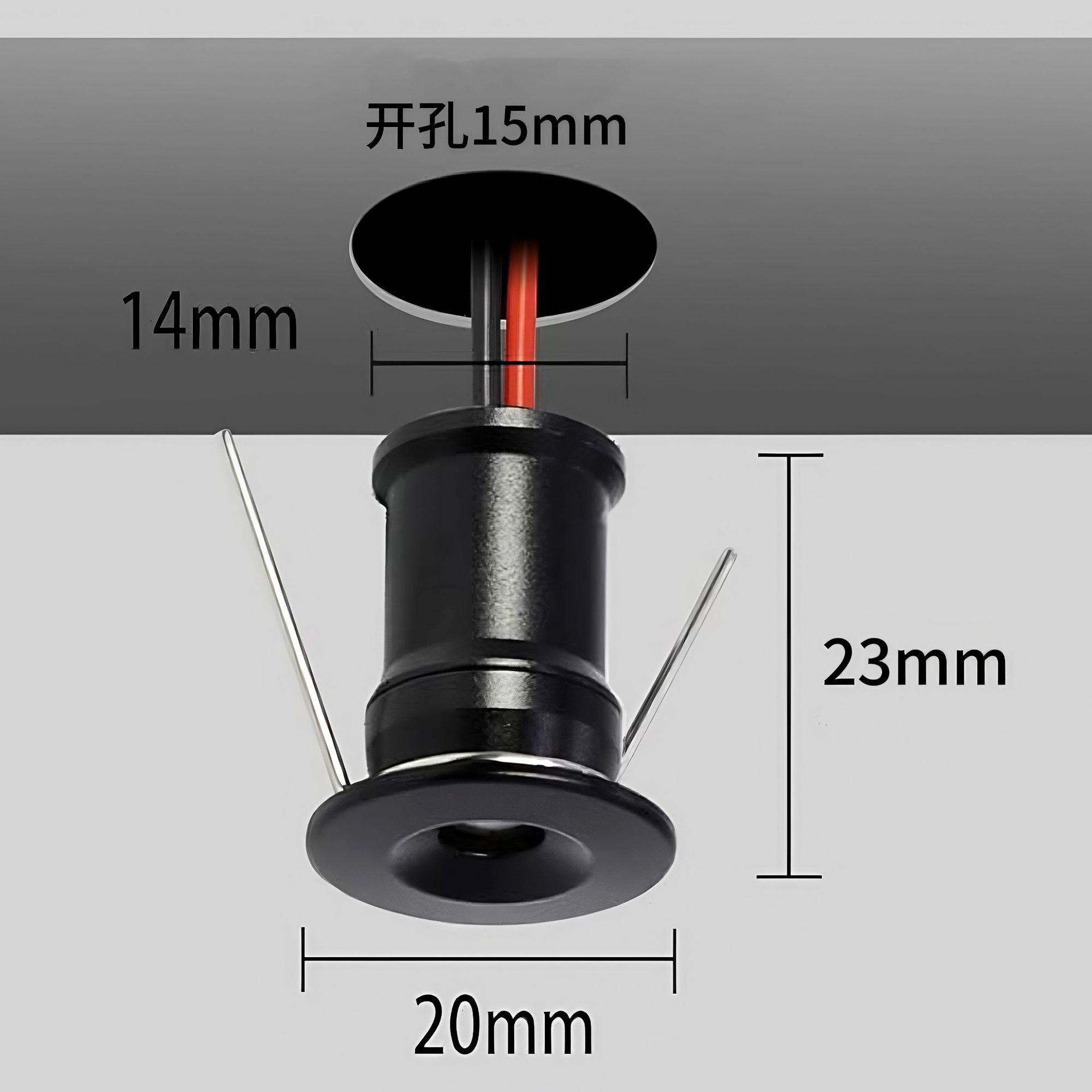 Dc12V Embedded 1W Small Spotlight Cabinet Wine Cabinet Jewelry Display Cabinet Light Ceiling Mini Downlight Thumb Light