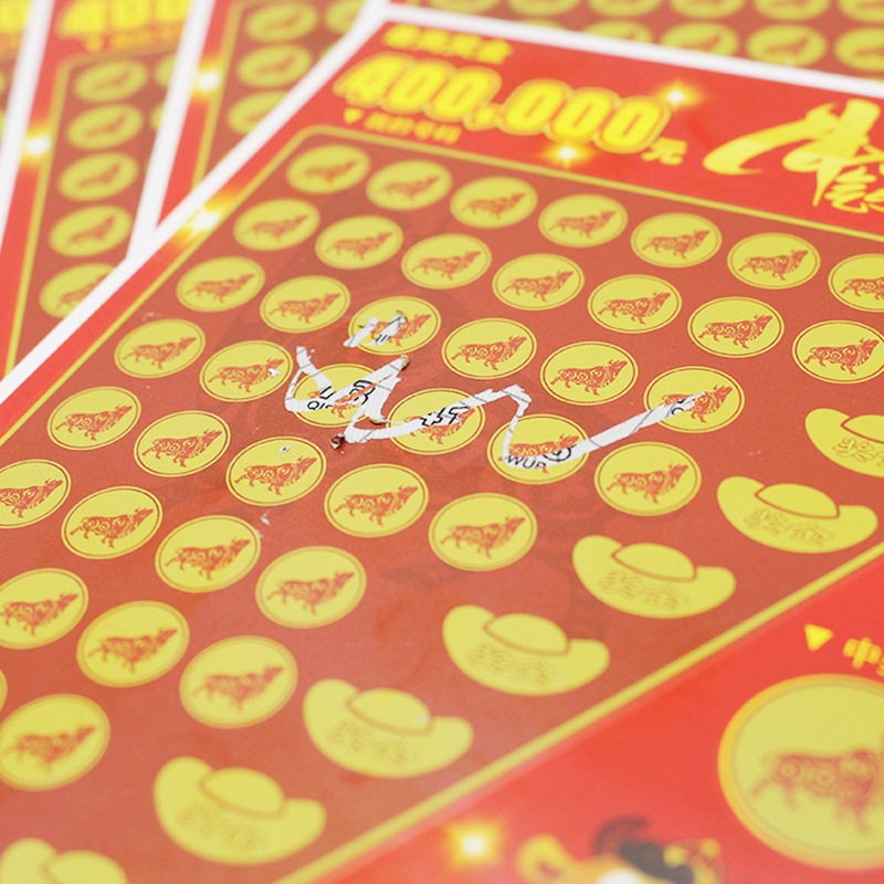 Scratch-Off Lottery Customized Variable Data Lottery Scratch-Off Card Color Anti-Counterfeiting Coating Scratch-Off Card Foreign Lottery Printing