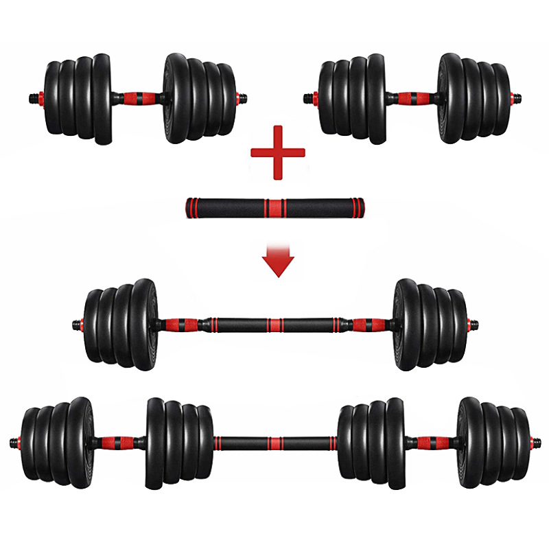 Adjustable weight dumbbell suit men's home fitness weightlifting barbell rubber coated cement Yaling sports equipment