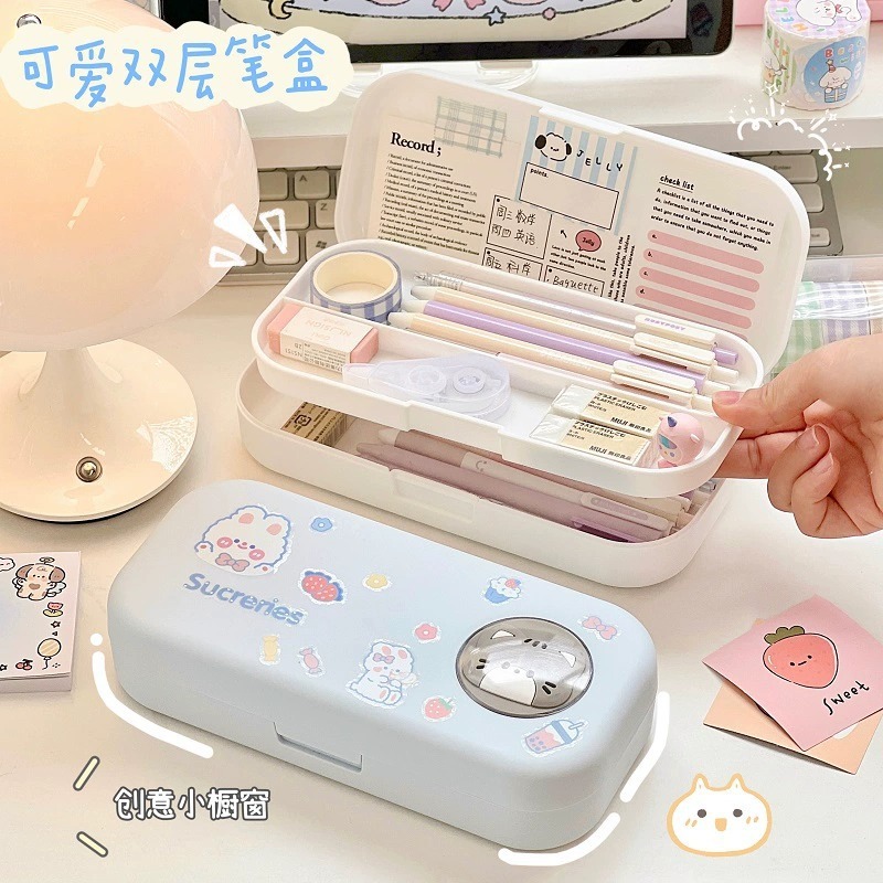 3D канцелярская коробка, многофункциональная коробка для карандашей для мальчиков и девочек, первоклассников, детский сад, мультяшный, милый и красивый