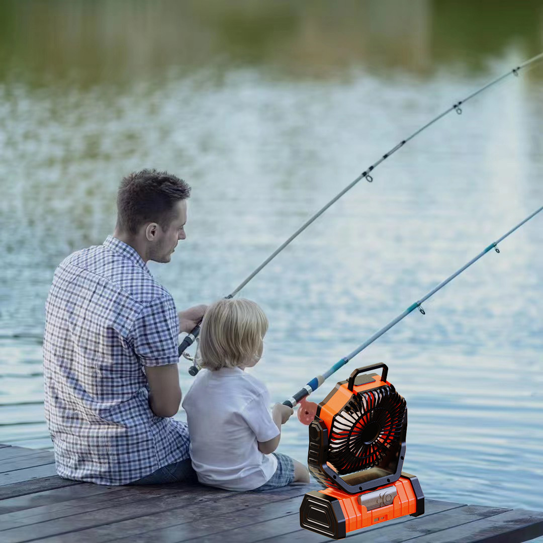 Cross-Border Outdoor Camping Style Fan Cooling Portable Electric Fan Desktop USB Super Wind Shaking Head Fan