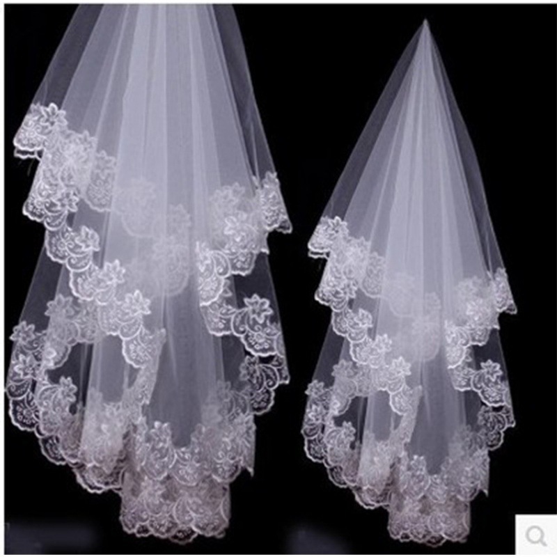 Bridal Veil 3m White Single Layer Lace Computer Lace Veil Wedding Veil Manufacturer Wholesale
