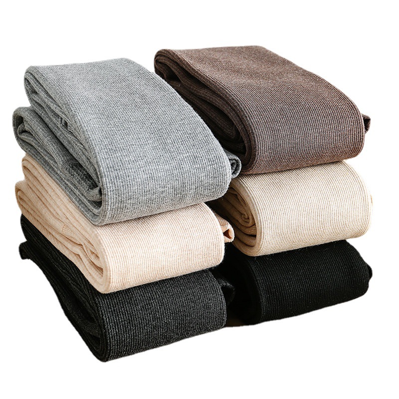 Leggings for Women in Spring, Autumn and Winter Fleece-Lined and Thickeneded Threaded Thin Black and Gray Inner and Outer Wear Long Johns Warm Pantyhose