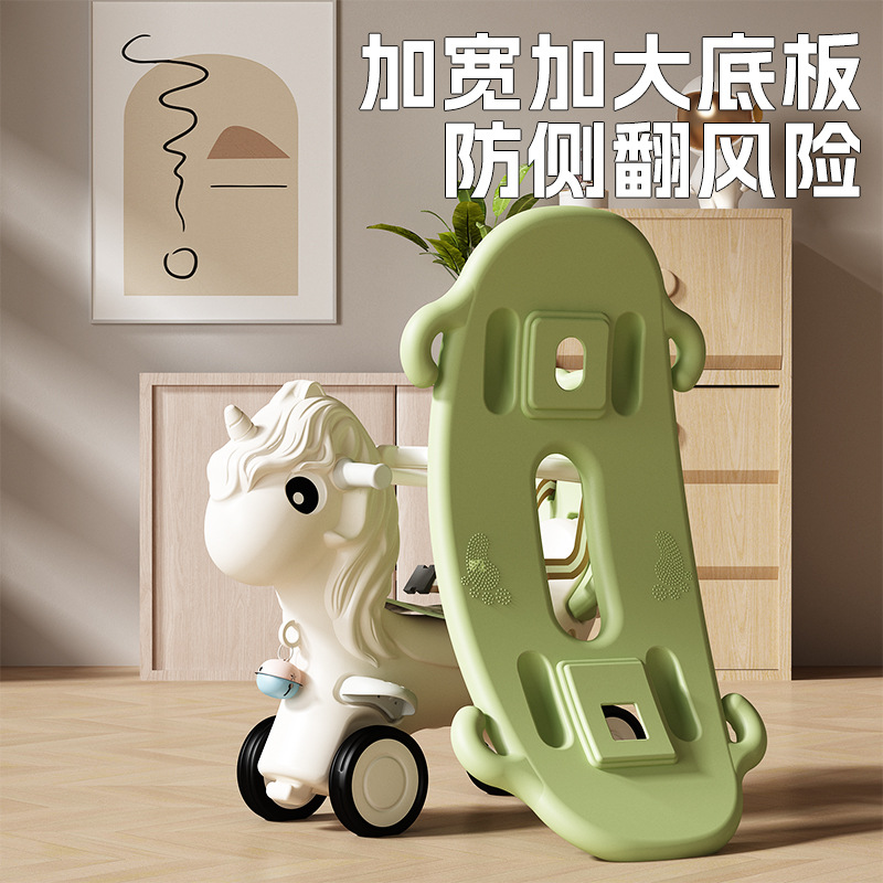 Baby Rocking Car, Trampoline, Rocking Horse, Two-In-One Baby Bouncing Car, Kidsren's One-Year-Old Anti-Fall Rocking Horse Toy