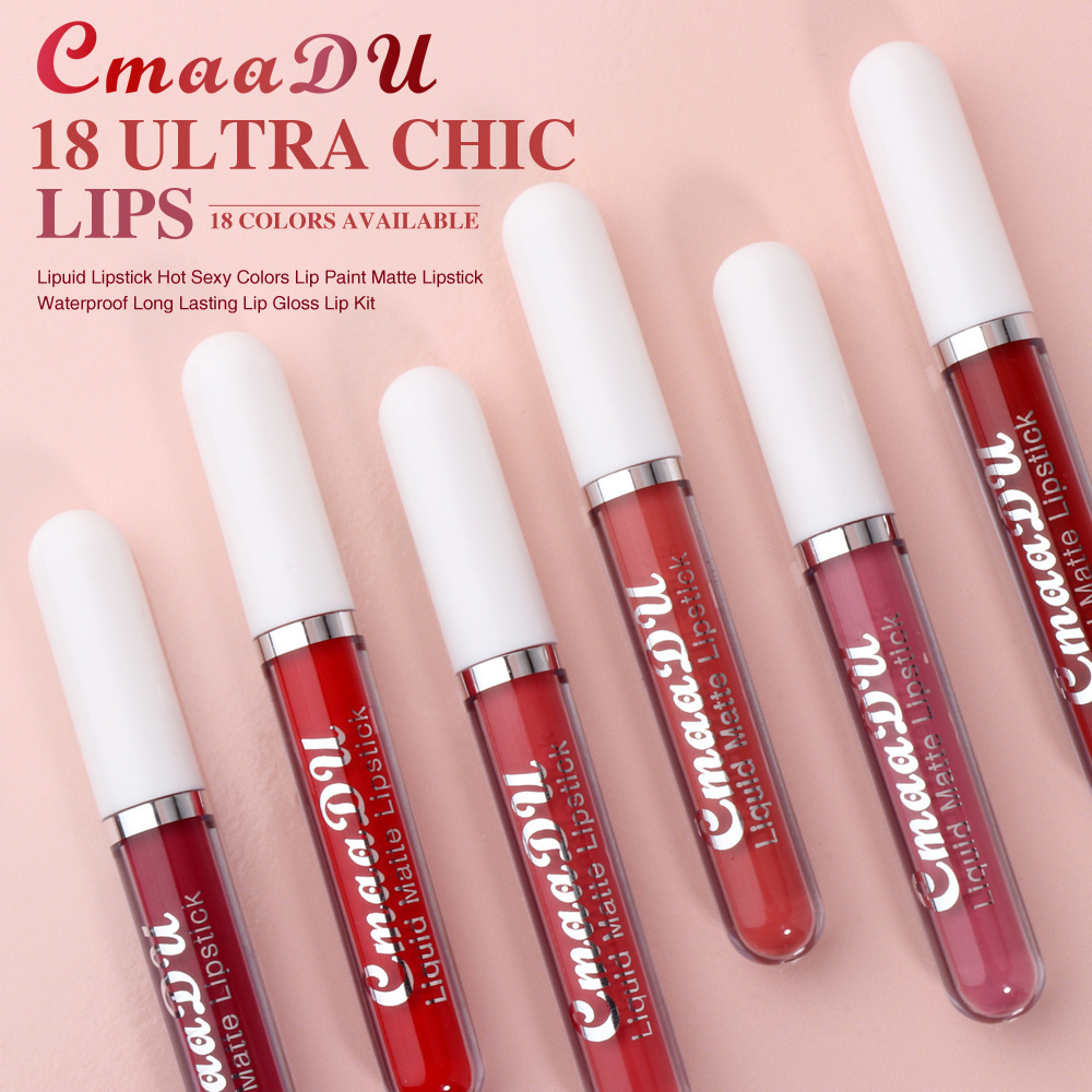 Cmaadu 18-Color Lipstick Matte Waterproof Long-Lasting Lip Gloss Pay Attention to Check! Link Disclaimer - Export