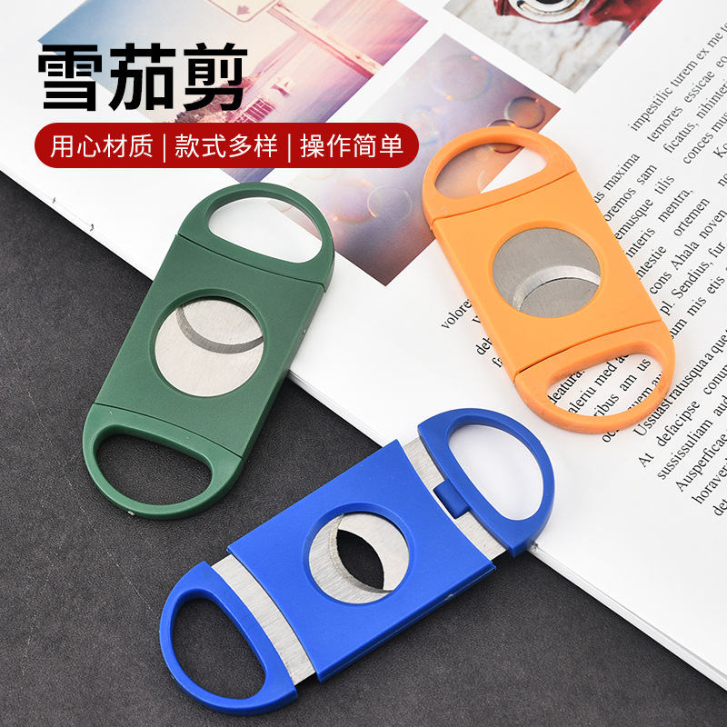 Stainless steel Cigar scissors portable double Blade V-shaped Cigar scissors round wide caliber smoking set cutter wholesale