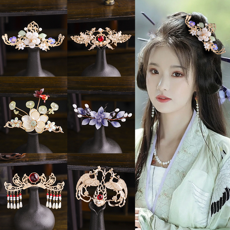 корона для волос династии Хань, древний стиль, стиль Тан, династия Мин и династия Сун, аксессуары для волос в древнем костюме для женщин, элегантная прическа для женщин