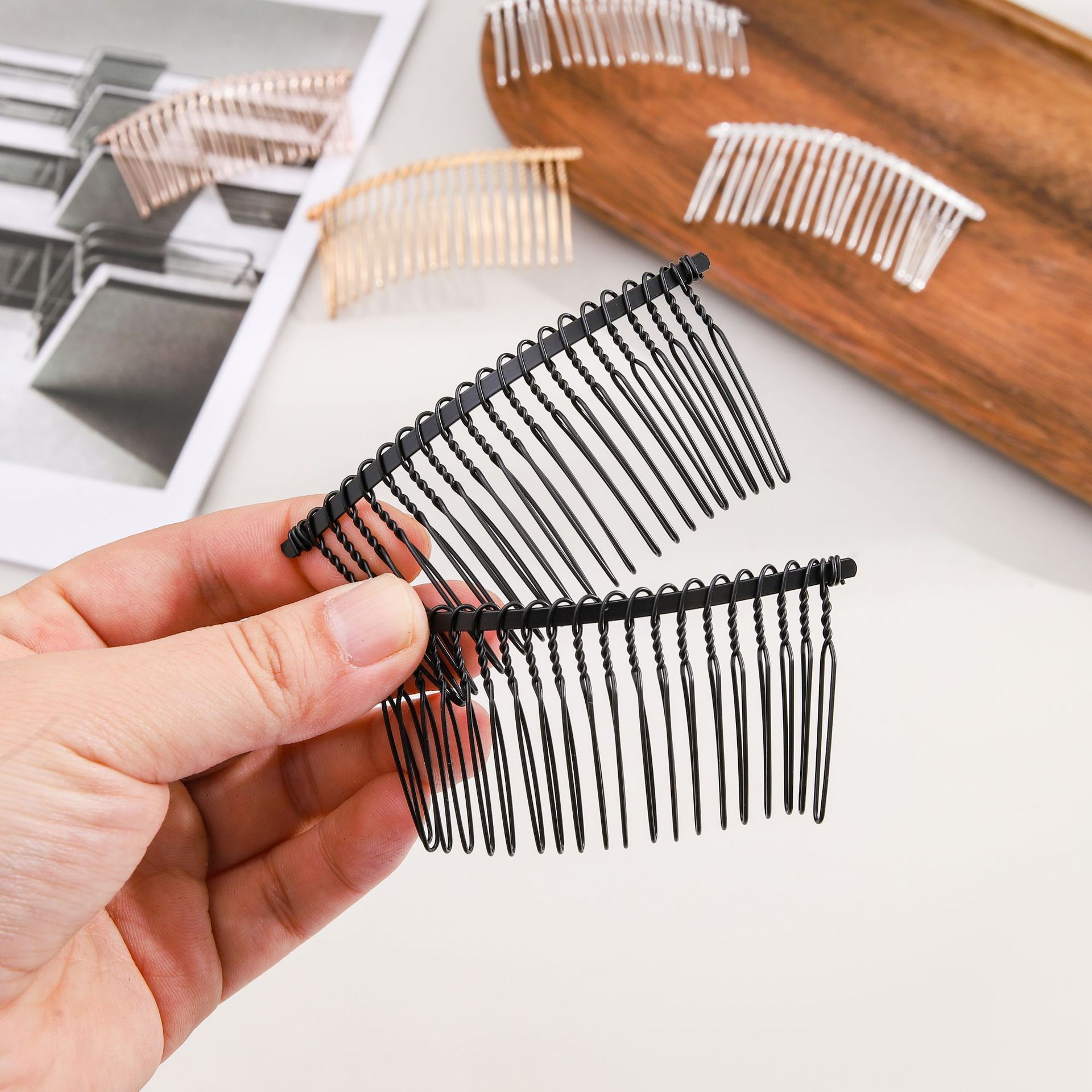 Guangdong twist comb broken hair finishing headdress accessories diy accessories bridal styling hair comb accessories manufacturers