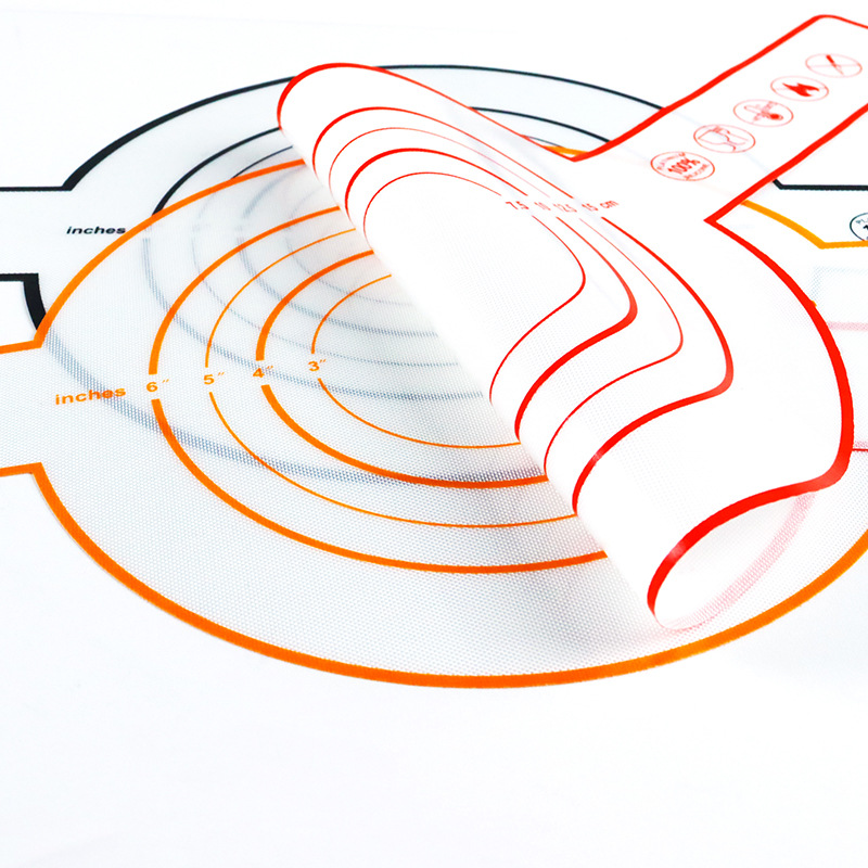 Cross-border Binaural Factory Thickened Baking Mat Special Silicone Mat Kneading Mat Super Large Graded Kneading Mat