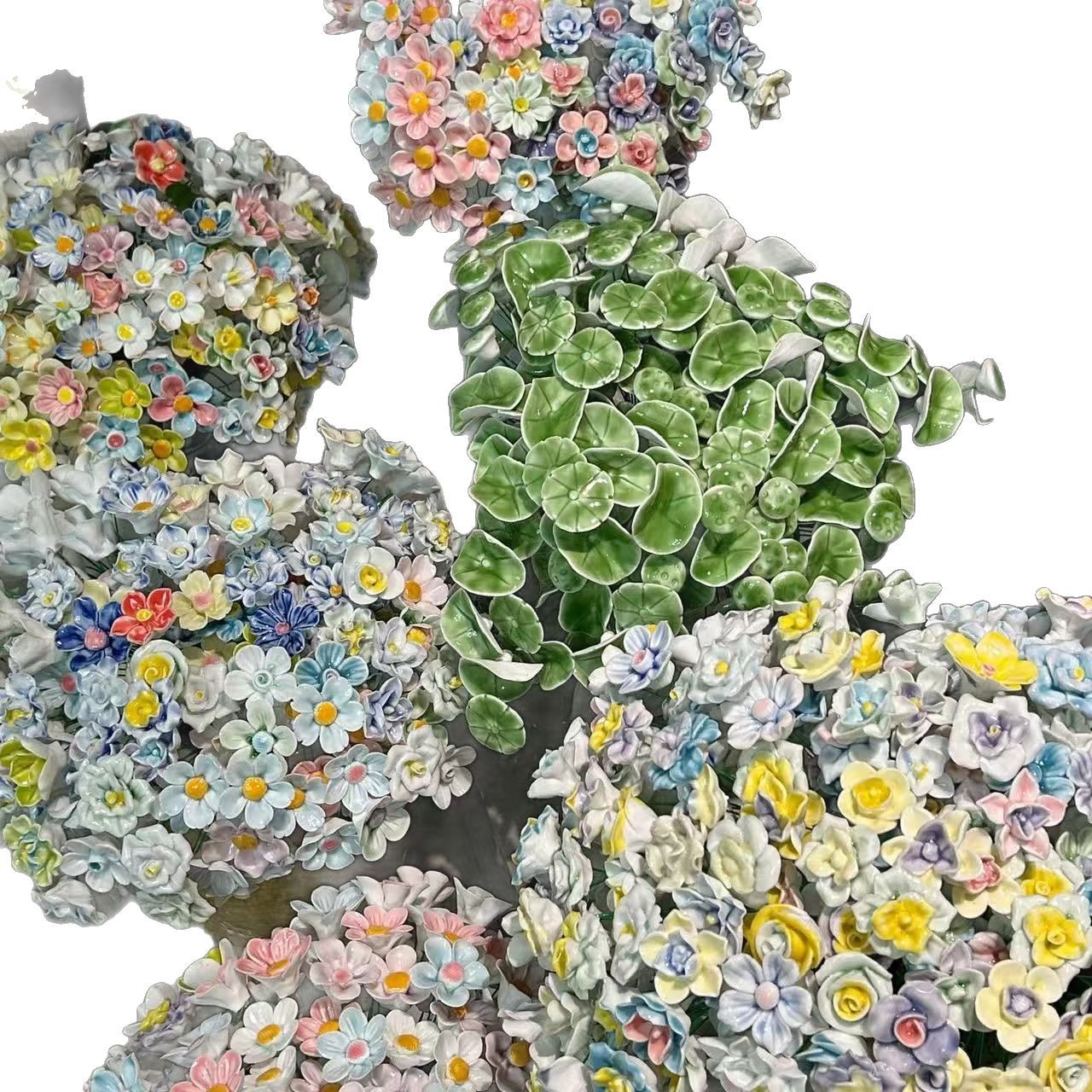 Jingdezhen Ceramic Flower Handmade High Temperature Porcelain Office Desktop Decoration Mix and Match Multicolor Florist Yongsheng Flower Wholesale