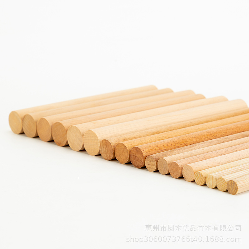 Wooden Sticks, Round Thin Wooden Sticks for Crafts, Beech Round Wooden Sticks, Small Wooden Sticks, Wooden Strips for Diy, Drilling and Slotting