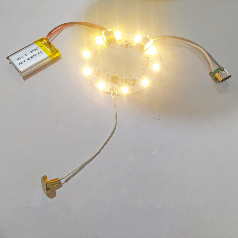 Photo Frame night light single two-color touch charging dimming control panel light painting circuit board light shadow wood carving light kit