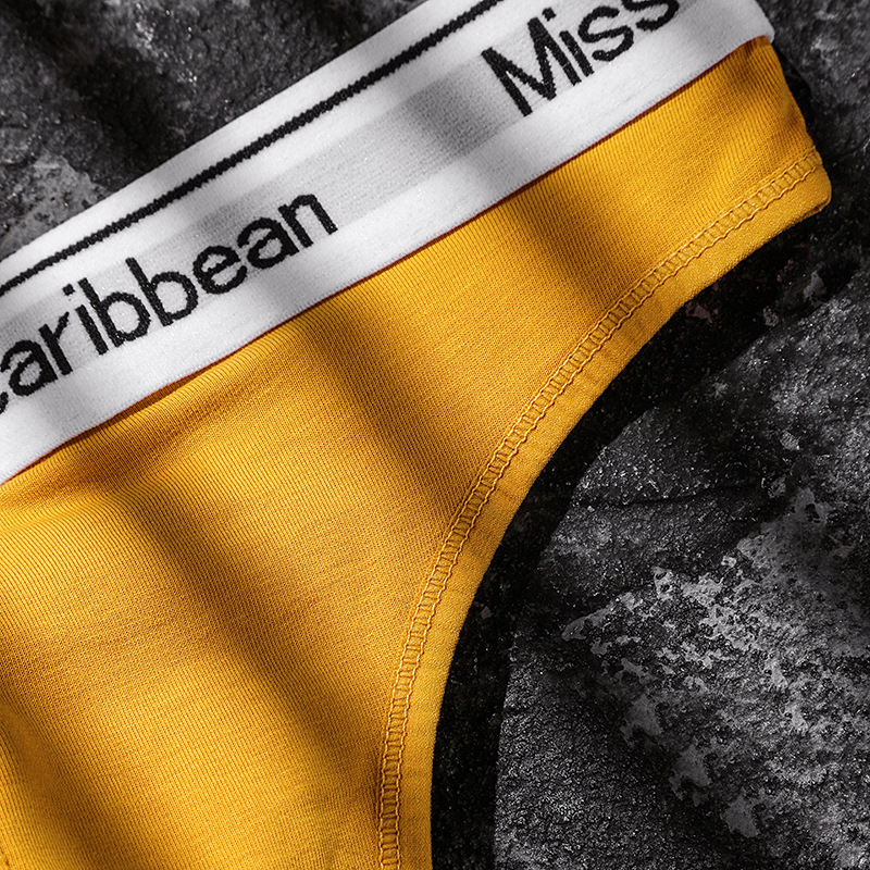 Foreign Trade Men's Underwear Sexy U Convex Sports Fitness Letter Waist Cotton Low Waist Seamless Briefs Thong T-pants