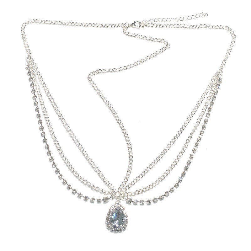 European and American exotic princess headdress hair chain temperament elf queen crystal eyebrow pendant antique bride ethnic style