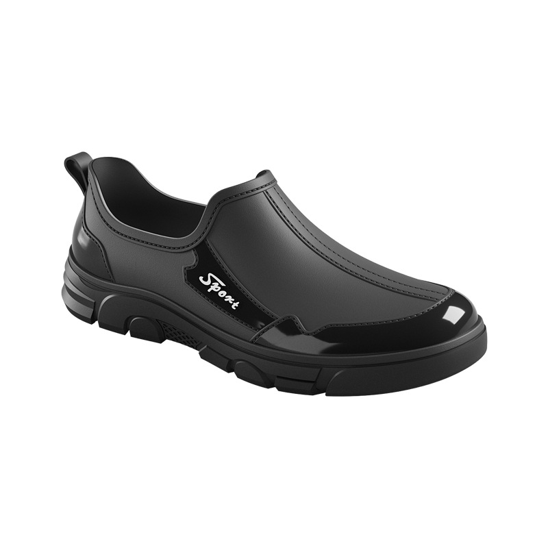 Korean and Japanese Spring and Summer Trendy Non-Slip Thick-Soled Rain Shoes Low-Top Fashion Slip-On Color-Blocking Versatile Waterproof Shoes