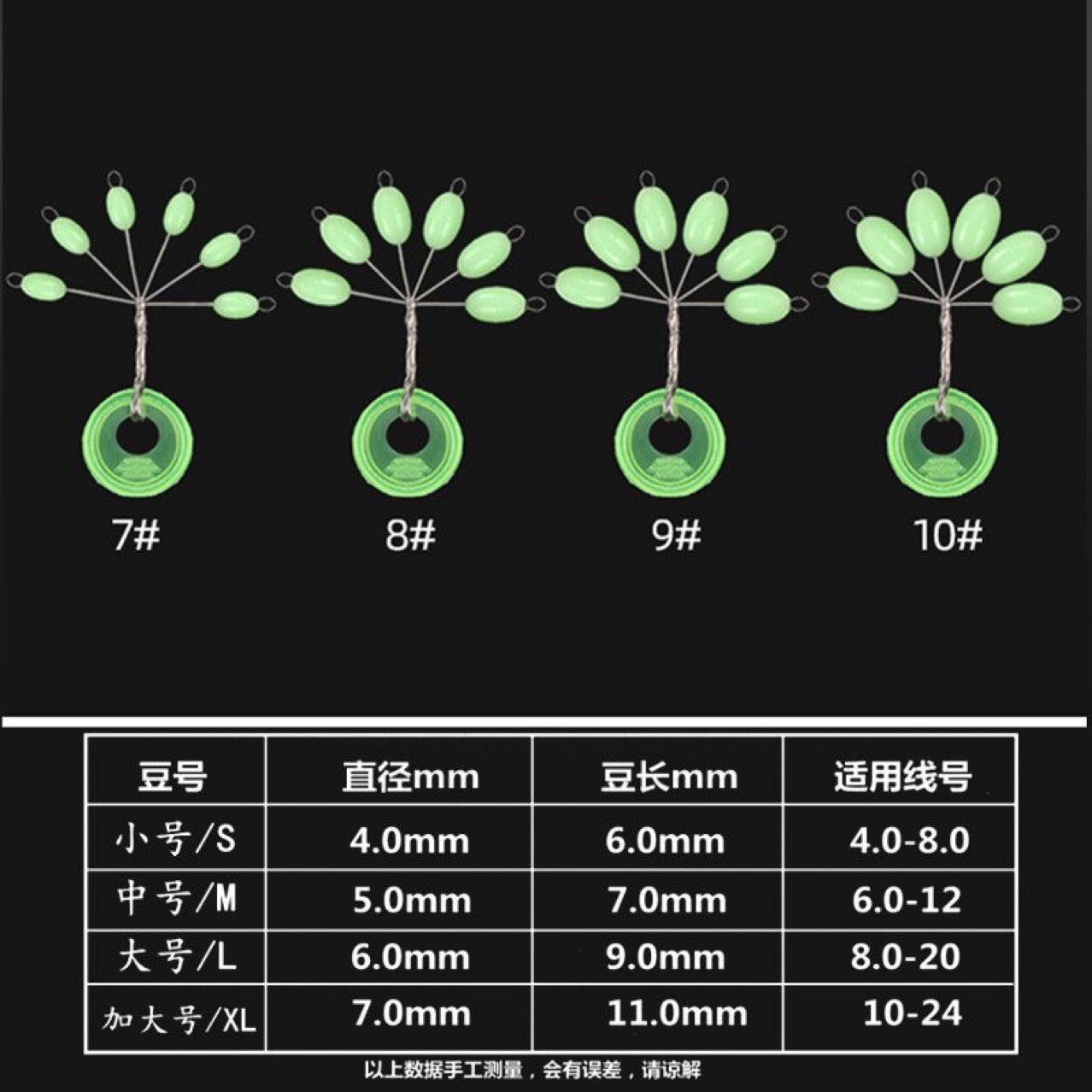 Fishing Gear Wholesale Fishing Line Set Accessories Oxford Style Luminous Style Large Beans Bulk Giant Beans Space Beans