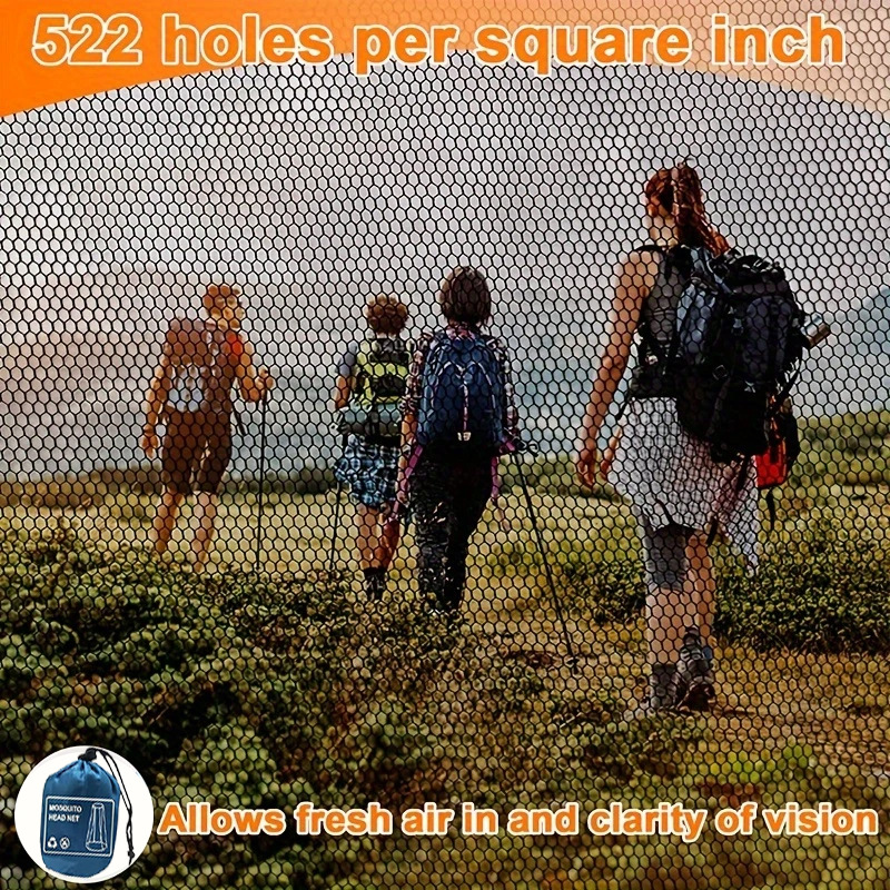 Temu Hot Selling Convenient Detachable Head Mesh Hat Outdoor Fishing Camping Style Adventure Mask Anti-Mosquito Veil Ready Stock