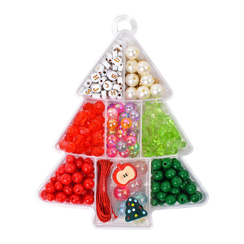 New Christmas Beaded DIY Material Kit Children's Bracelet Jewelry Pendant Holiday Gift Accessories Mixed Colors Wholesale