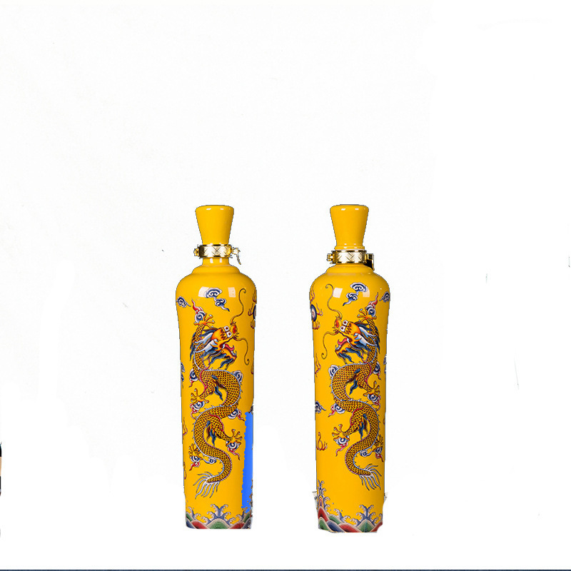 Ceramic wine bottle wine set 1kg and a half Longteng Shengshi 3kg gift box high-grade sealed white wine jar decorative wine bottle