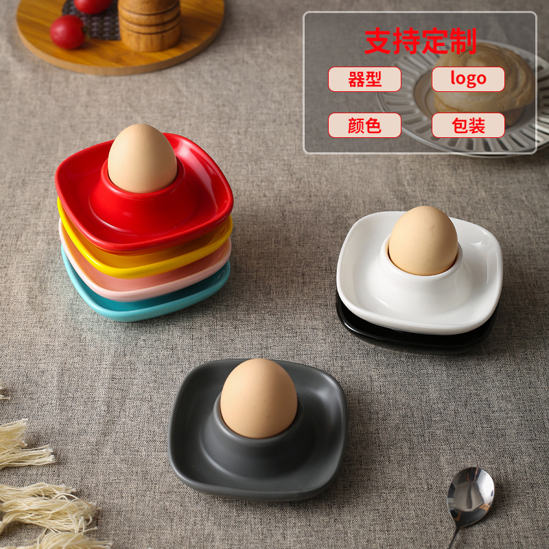 Amazon square ceramic egg tray Western restaurant egg-shaped egg tray creative egg dish simple buffet dessert