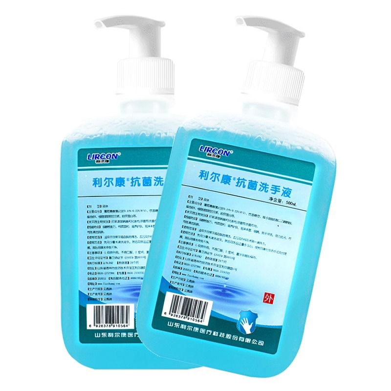 Wholesale Lierkang antibacterial hand sanitizer pressing head large bottle household cleaning antibacterial foam hand sanitizer 500ml,