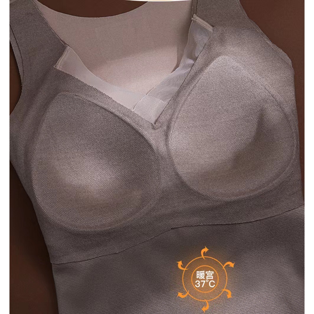 8803 Graphene Vest 3D Three-dimensional Cutting Heating Warm Sling Women's Fixed Cup Base Top No Underwear