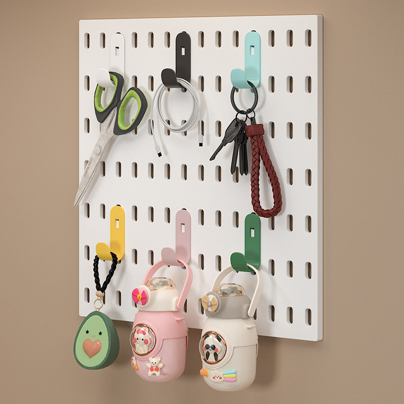 Suitable for household hole board hook long hole universal metal accessories hanging basket bracket wall non-perforated storage rack