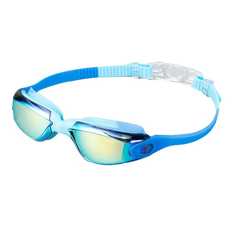 Swimming Goggles for Adults, New One-Piece Nose Clip, Waterproof and Anti-Fog Swimming Goggles, Silicone Earplugs, Cross-Border Electroplated Swimming Goggles