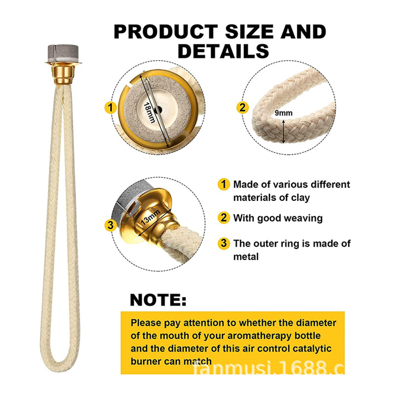 French Catalytic Ignition Essential Oil Large Wick Aromatherapy Stamen Catalytic Burning Diffuser Wick Fireless Aromatherapy Lamp