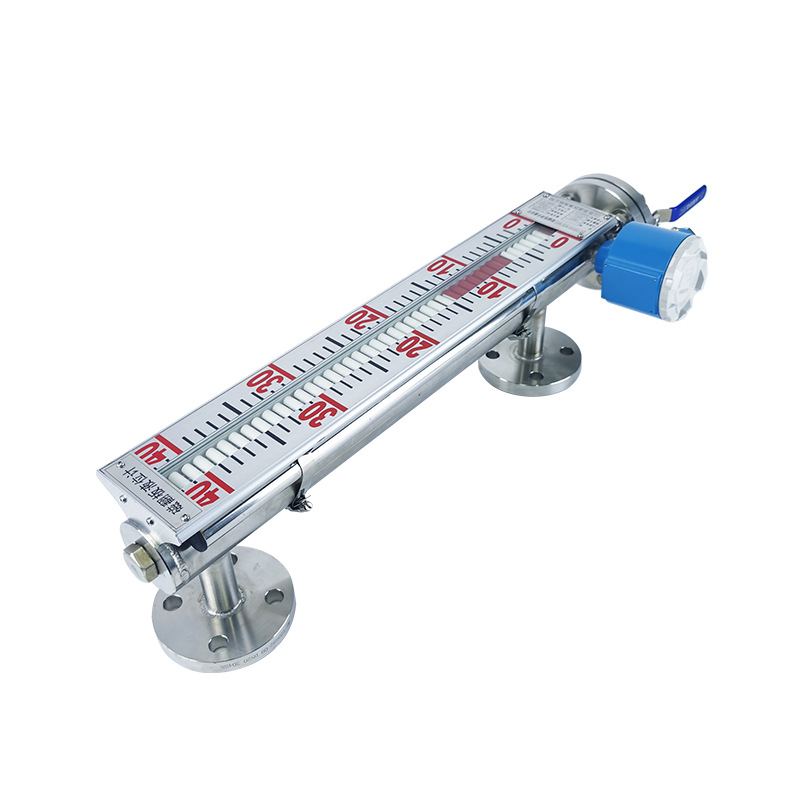 Stainless Steel Magnetic Flap Level Gauge with Remote Switch, Side-Mounted or Top-Mounted Magnetic Float Level Gauge