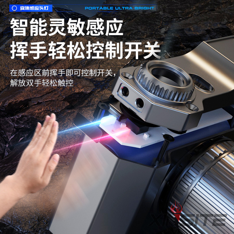 Cross-border outdoor strong light long-range camera lamp lighting head lamp night fishing lamp night running cycling lamp long endurance