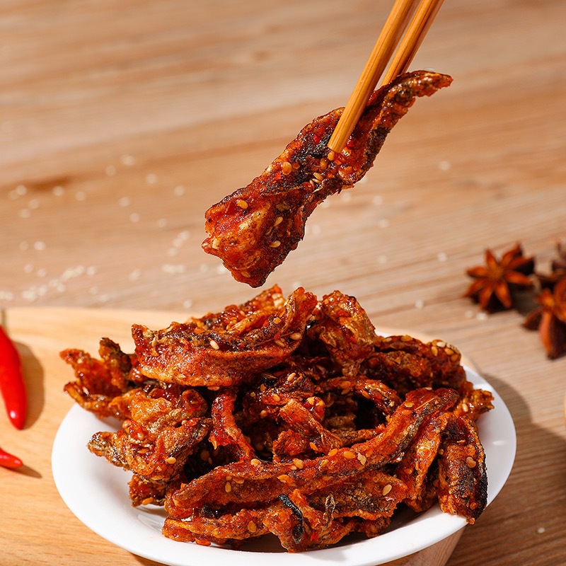 Ready-To-Eat Honey-Spicy Cod Skin Large Packaging Bag Spicy Fish Skin Dried Honey-Sweet Spicy Cod Skin Seafood Snacks