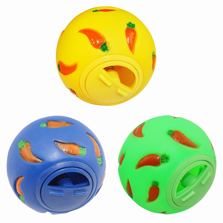 Rabbit Treatment Ball Pet Slow Food Interactive Rabbit Toy Snack Toy Ball Anti-Bite Feeding Toy Ferret Kitten
